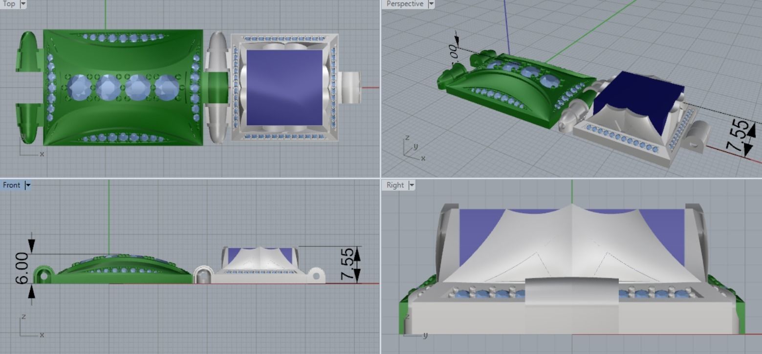 link bracelet 3D print model_10