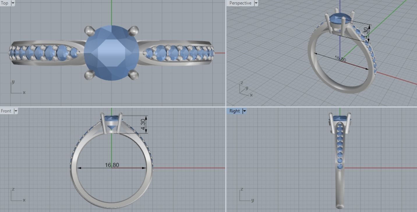 Engagement rings 3D print model_5
