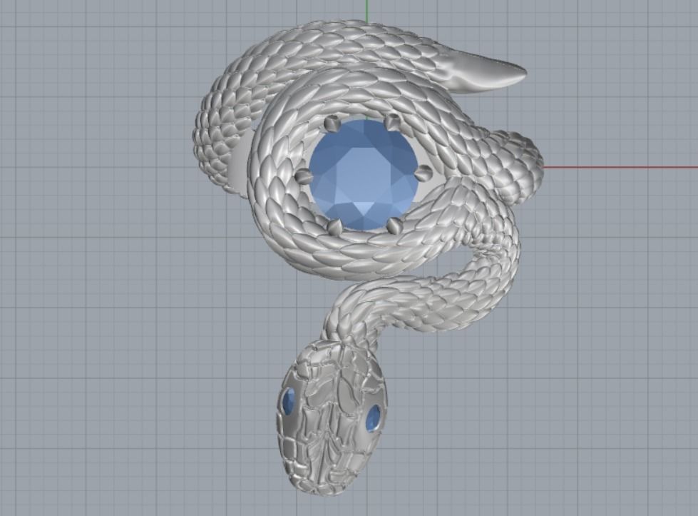 snake ring 3D print model_19