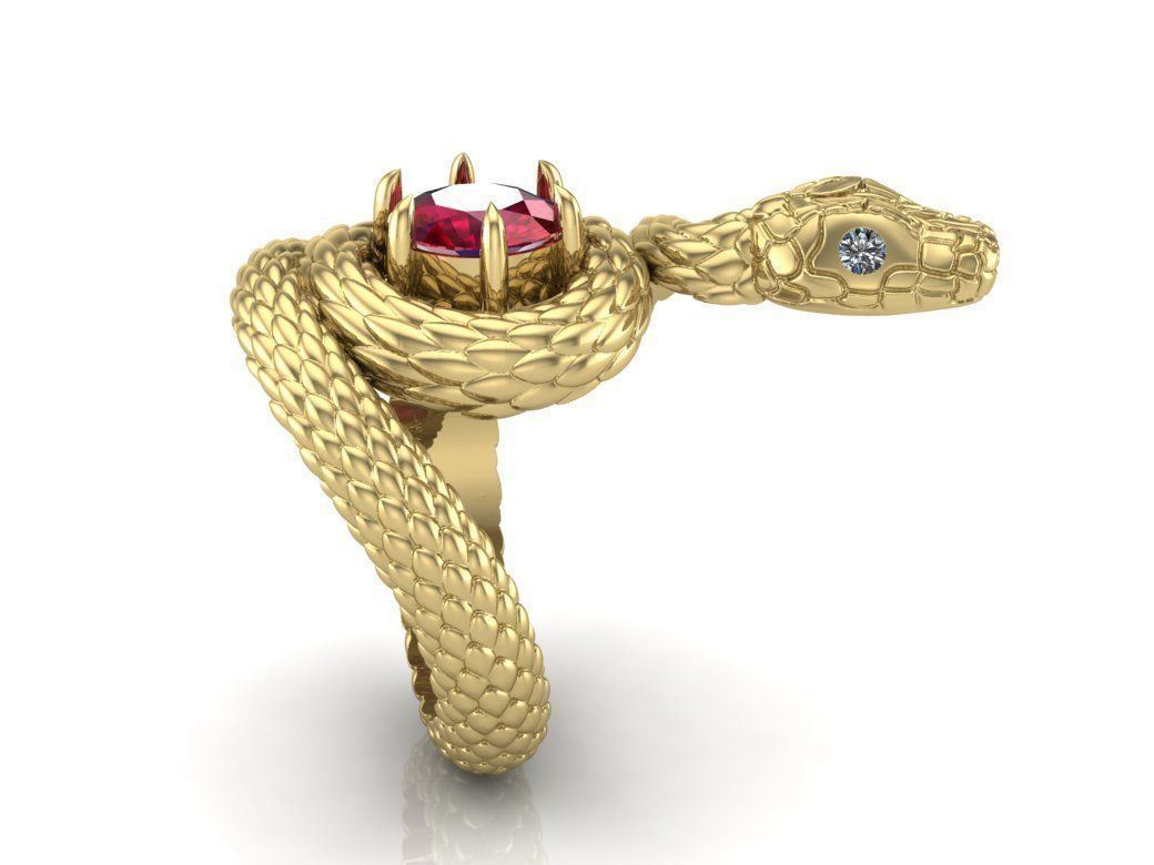 snake ring 3D print model_5