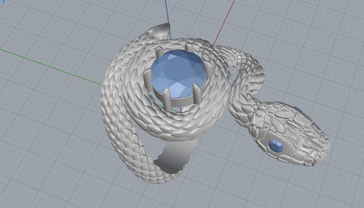 snake ring 3D print model_14