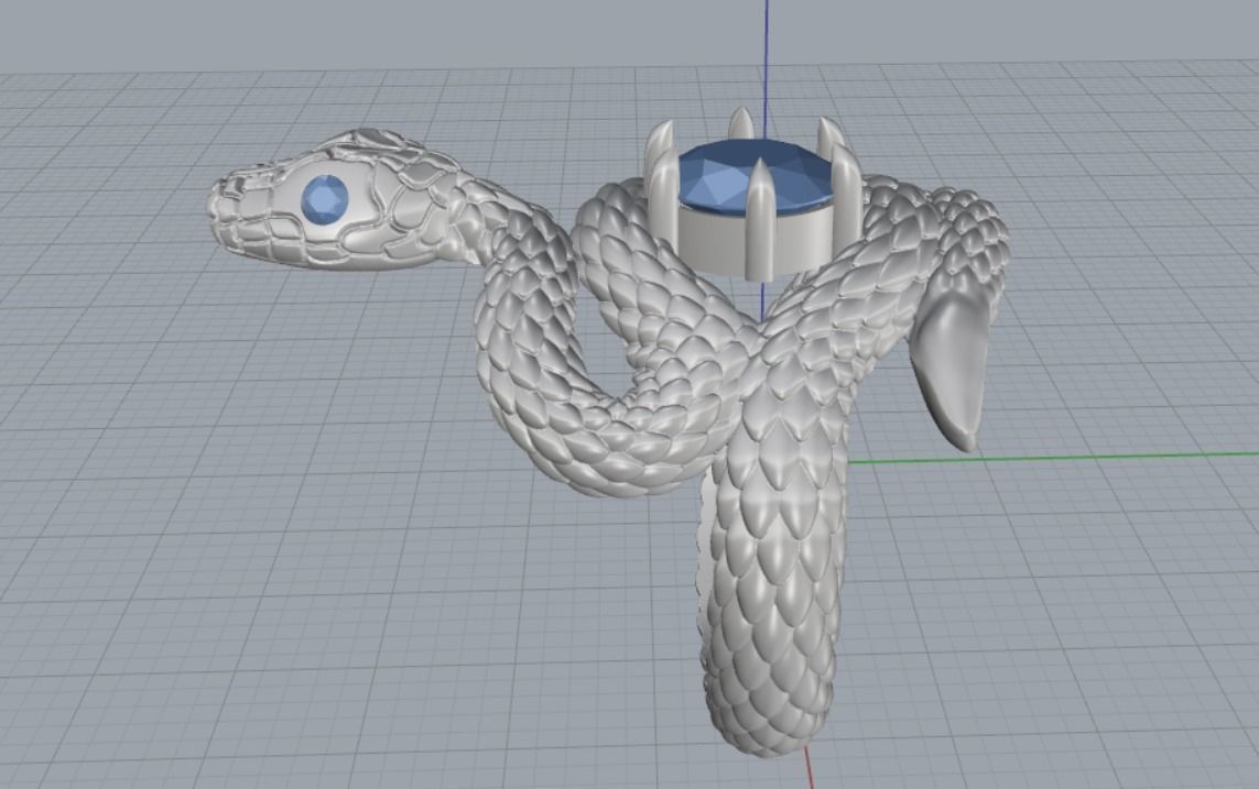 snake ring 3D print model_18