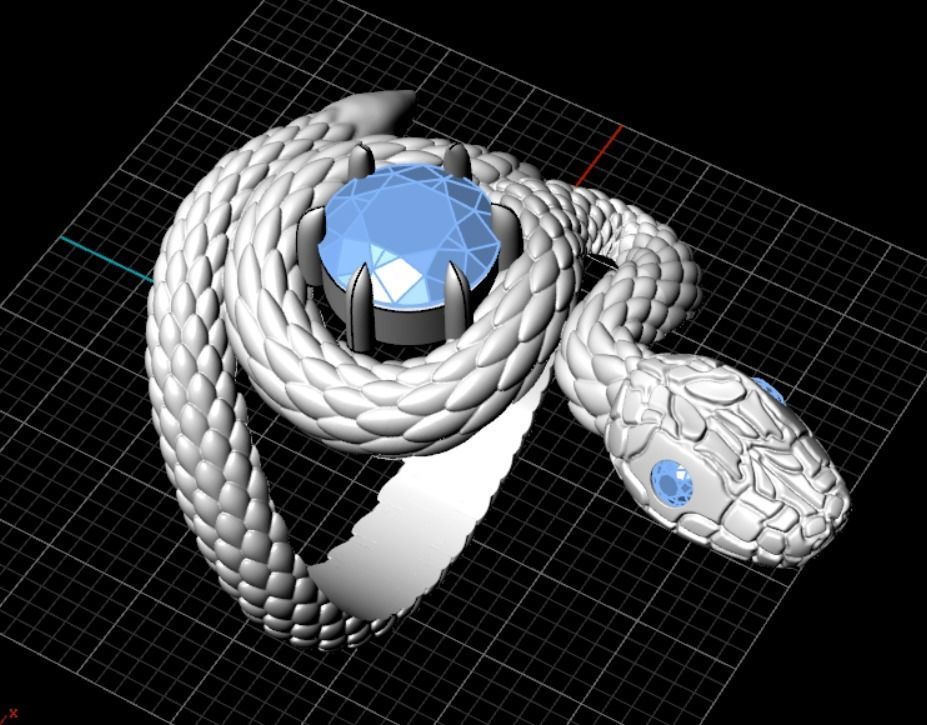 snake ring 3D print model_12