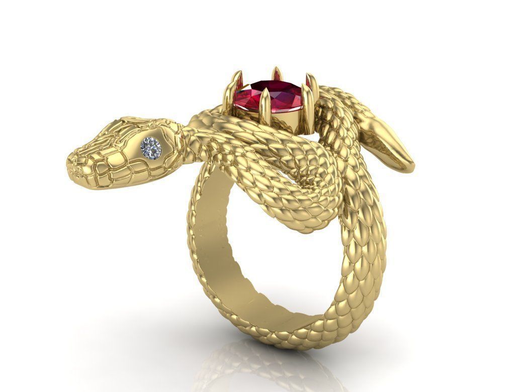 snake ring 3D print model_6