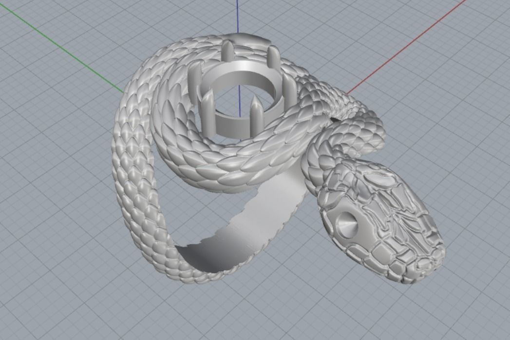 snake ring 3D print model_8