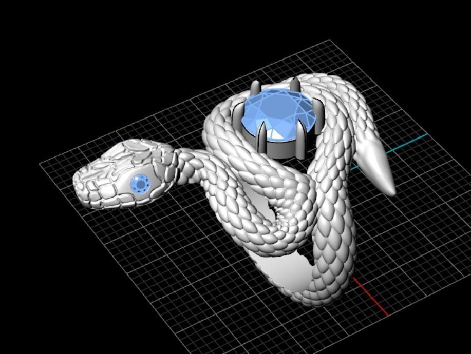 snake ring 3D print model_11