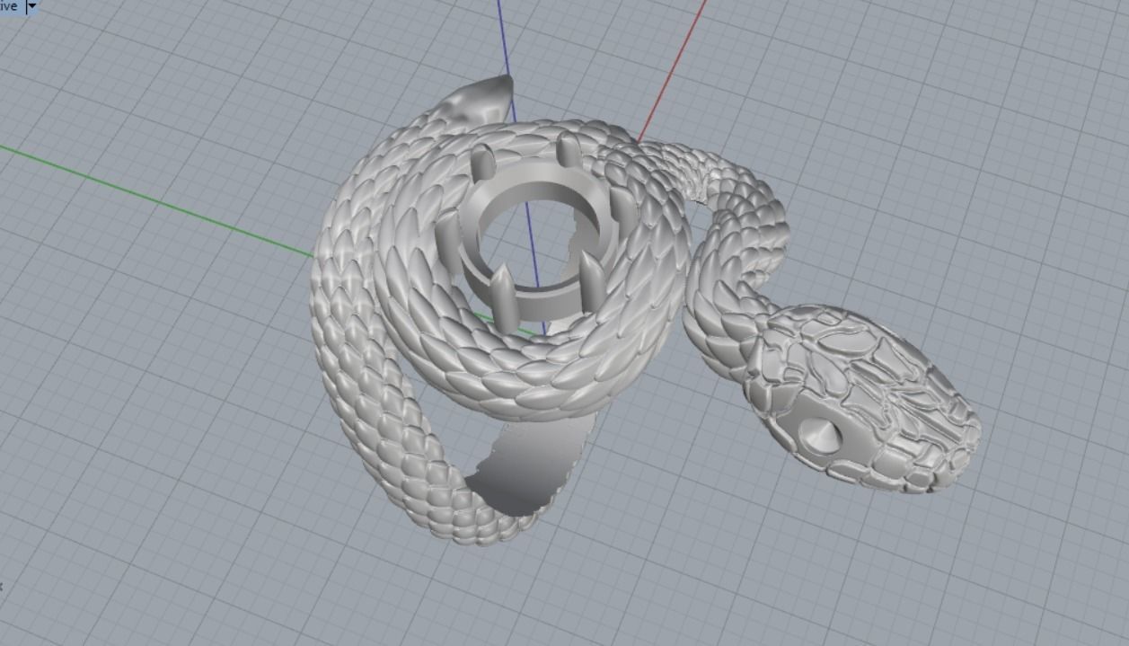 snake ring 3D print model_15