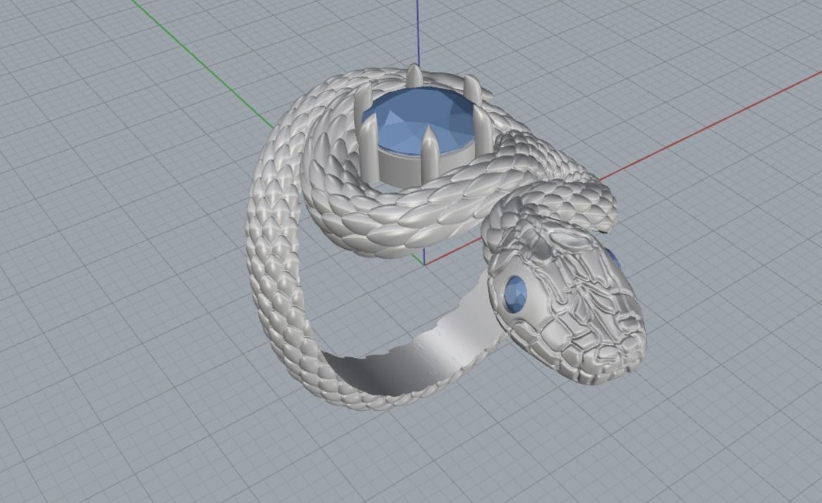 snake ring 3D print model_16