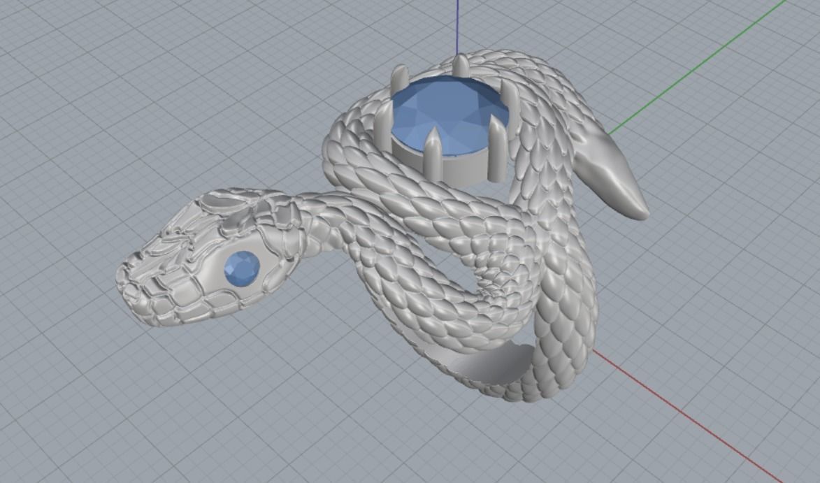 snake ring 3D print model_13