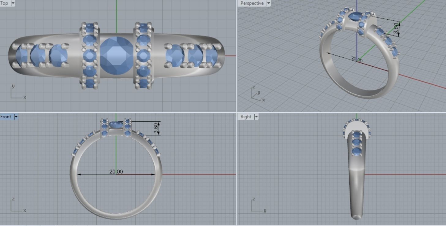 Engagement rings 3D print model_6