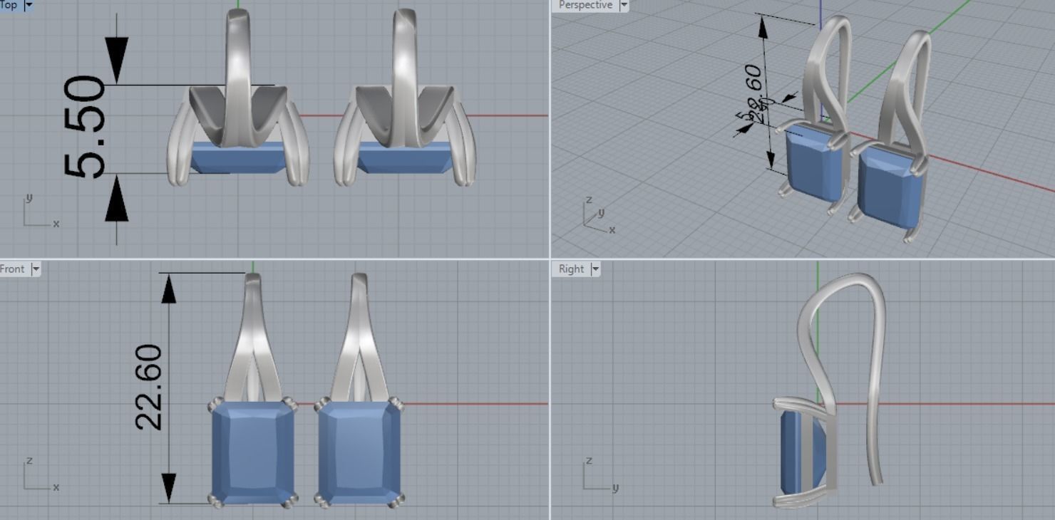 Earrings 3D print model_4