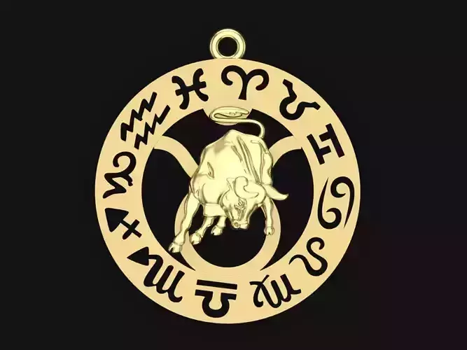 ox horoscope pendant 3D print model