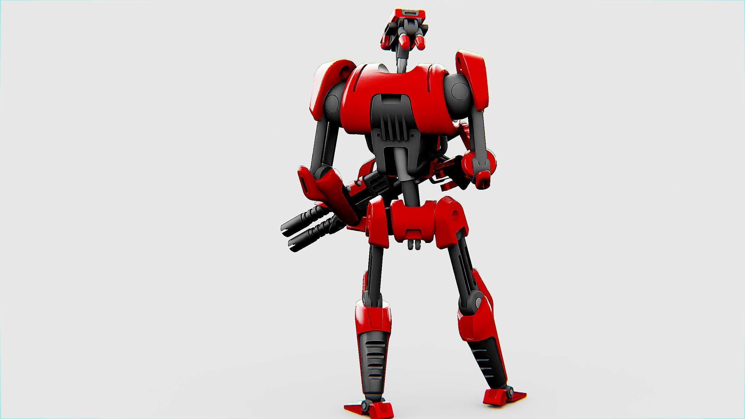 BATTLE DROID KA-20  Rigged for Unreal Engine - Unity - MIXAMO 3D model_12