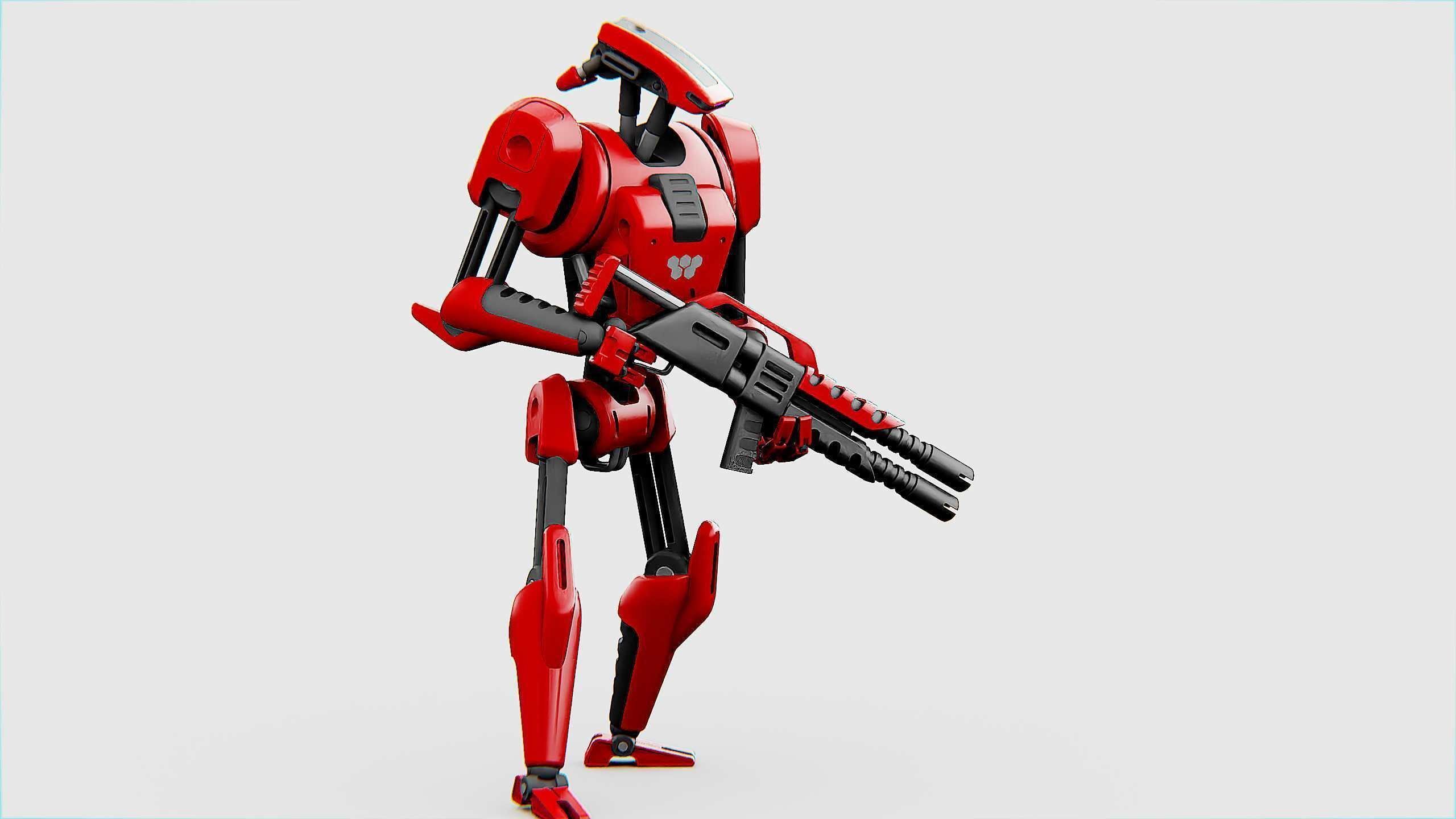 BATTLE DROID KA-20  Rigged for Unreal Engine - Unity - MIXAMO 3D model_7
