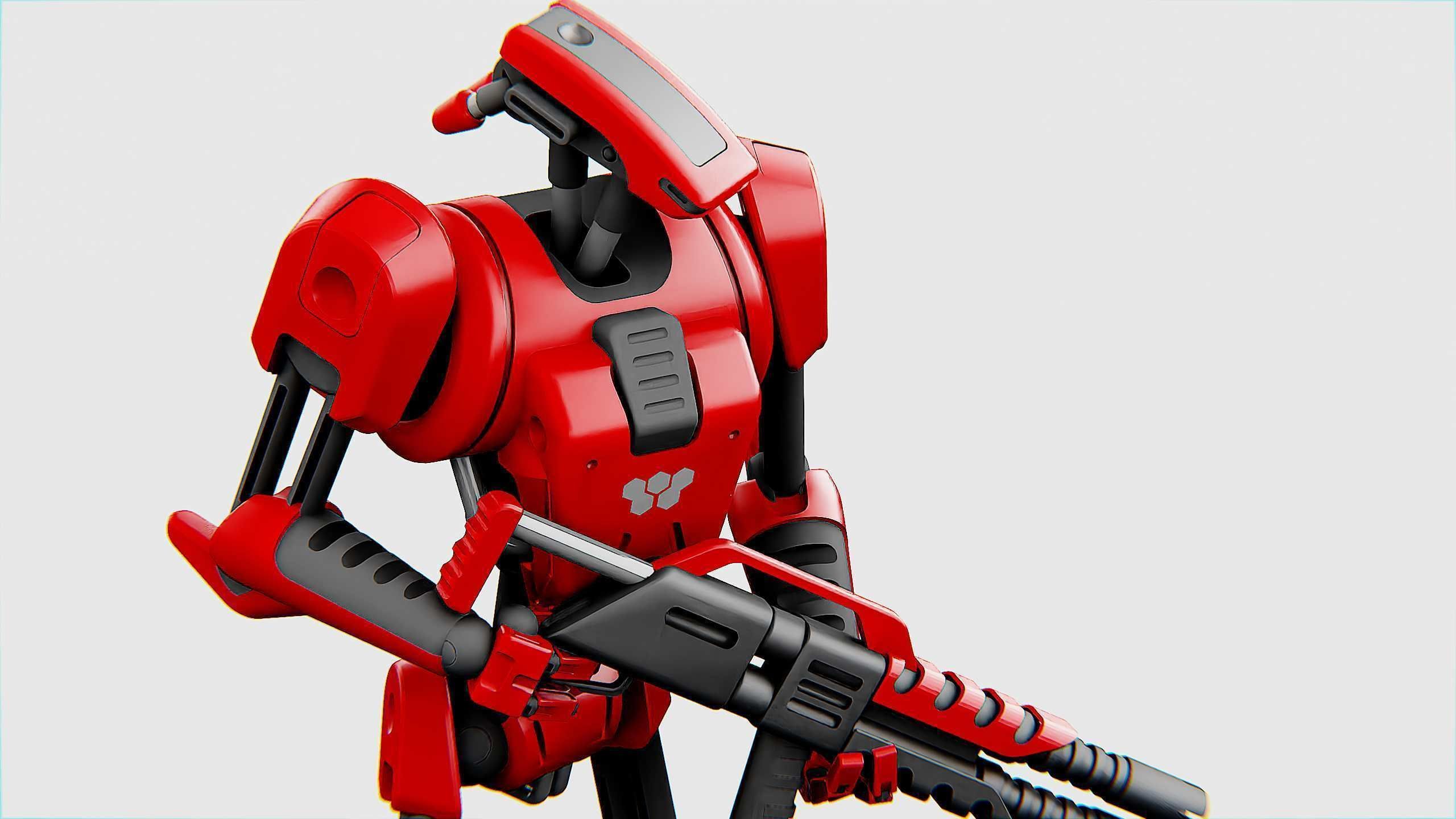 BATTLE DROID KA-20  Rigged for Unreal Engine - Unity - MIXAMO 3D model_22