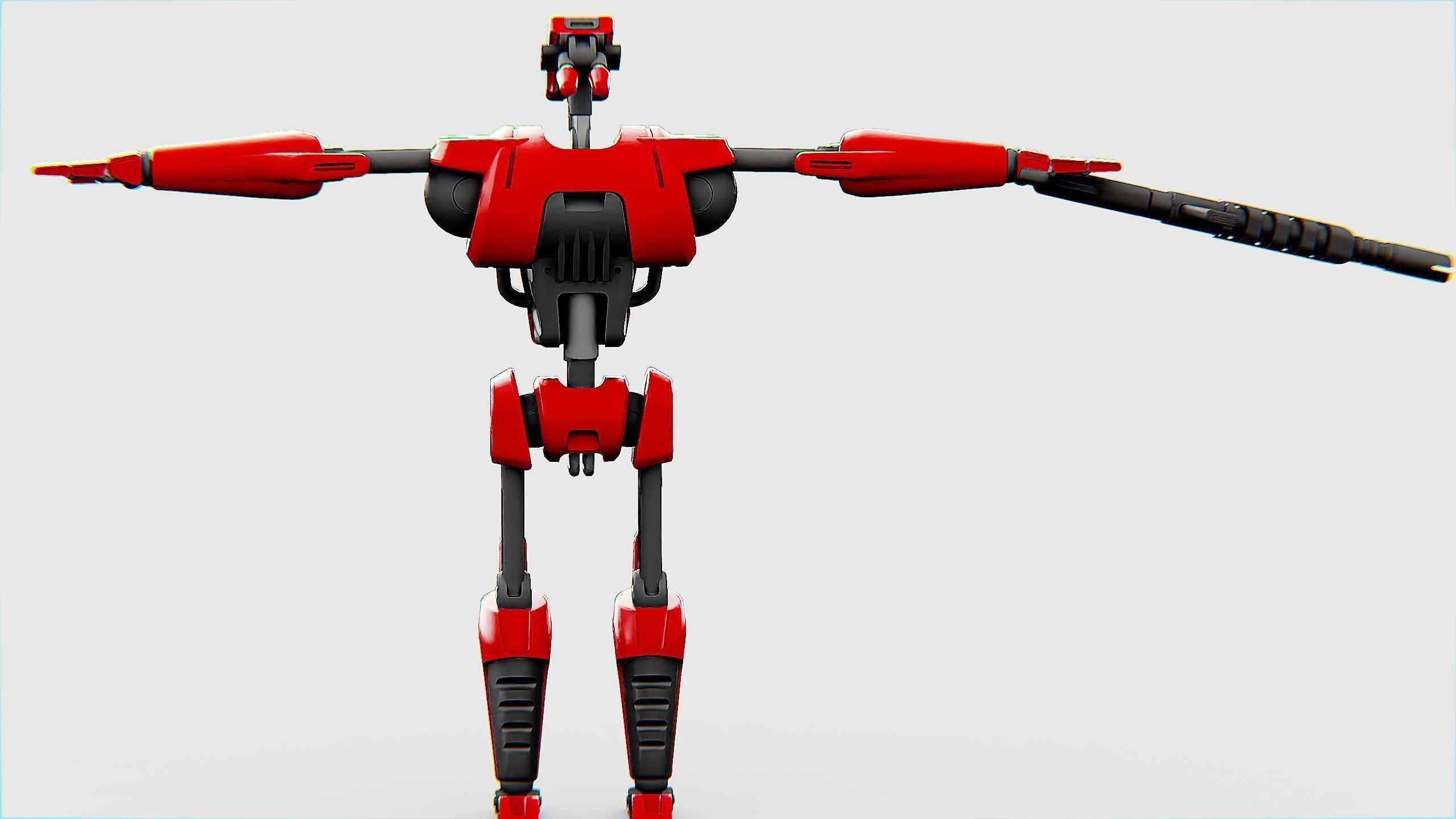 BATTLE DROID KA-20  Rigged for Unreal Engine - Unity - MIXAMO 3D model_31