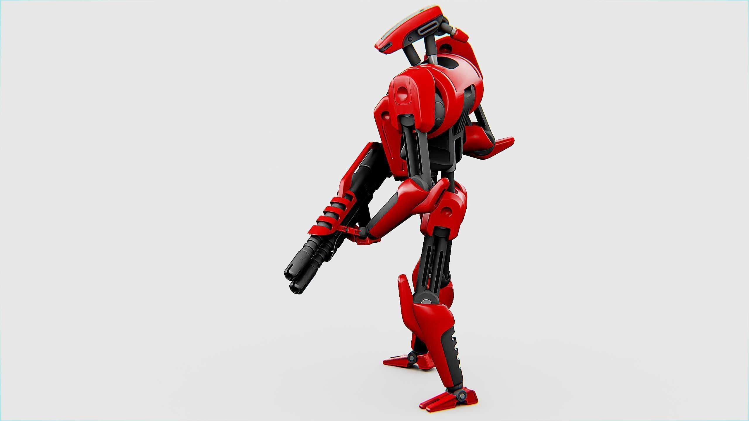 BATTLE DROID KA-20  Rigged for Unreal Engine - Unity - MIXAMO 3D model_16