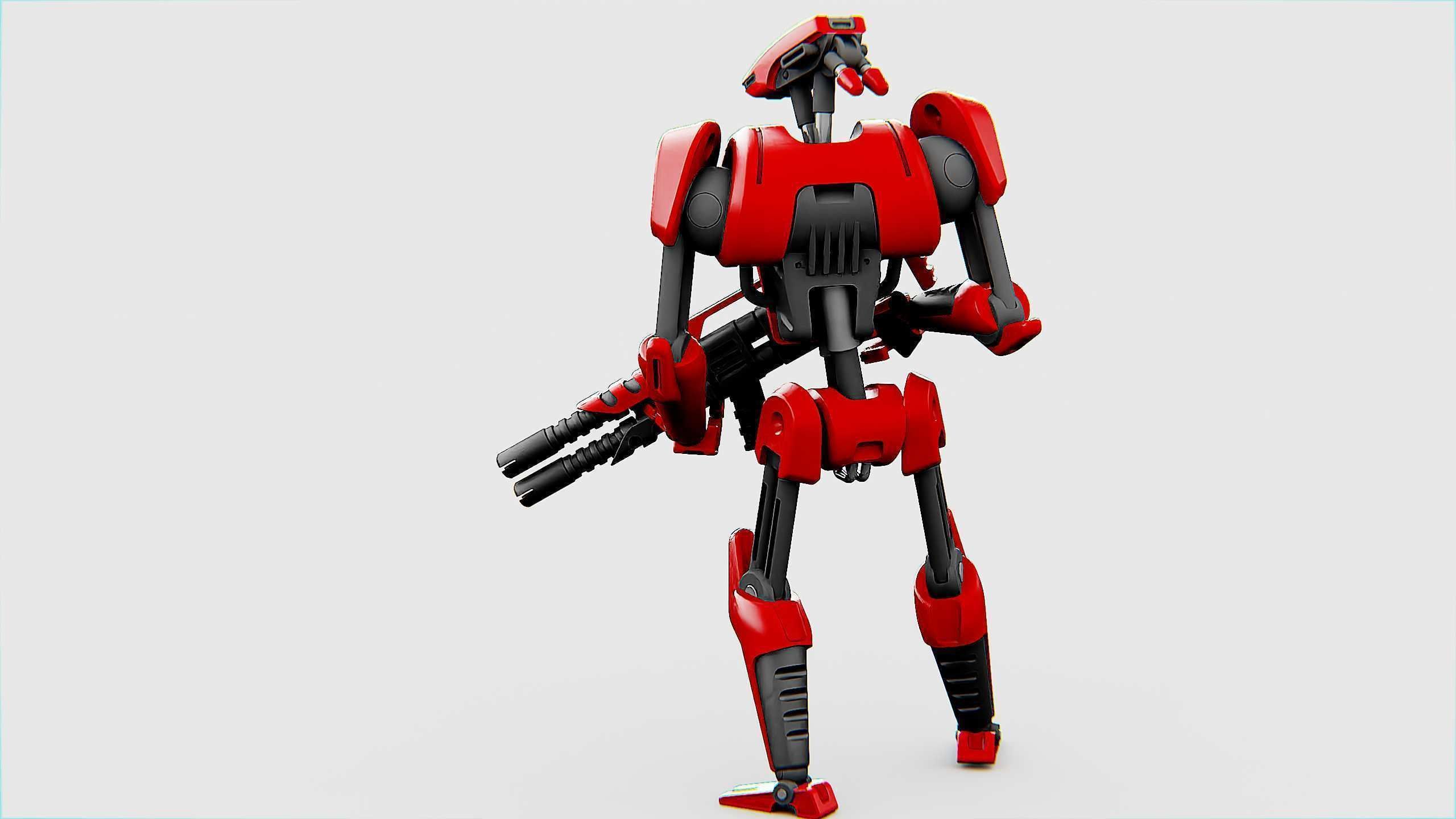 BATTLE DROID KA-20  Rigged for Unreal Engine - Unity - MIXAMO 3D model_13