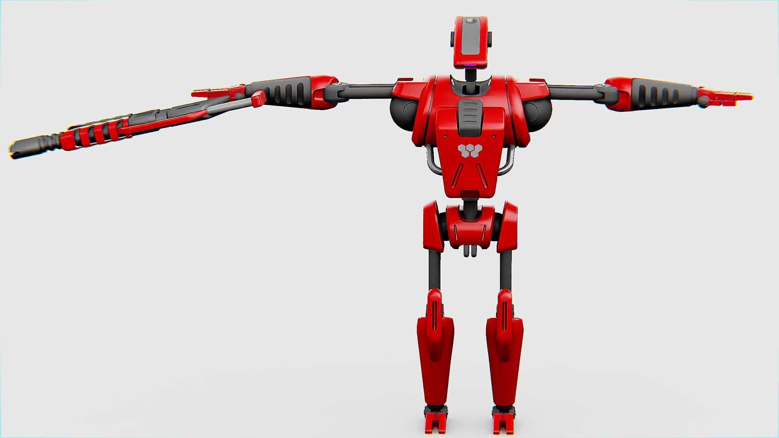 BATTLE DROID KA-20  Rigged for Unreal Engine - Unity - MIXAMO 3D model_30