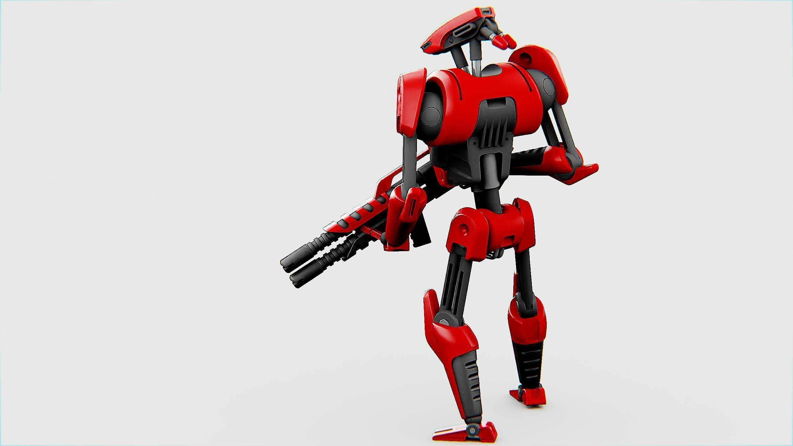 BATTLE DROID KA-20  Rigged for Unreal Engine - Unity - MIXAMO 3D model_14