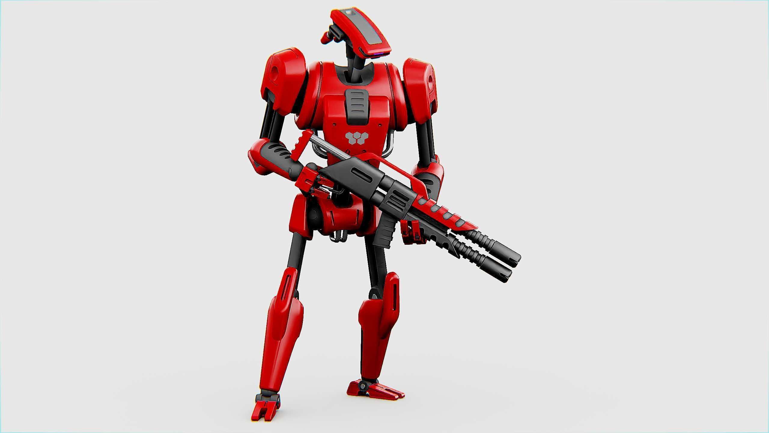 BATTLE DROID KA-20  Rigged for Unreal Engine - Unity - MIXAMO 3D model_5