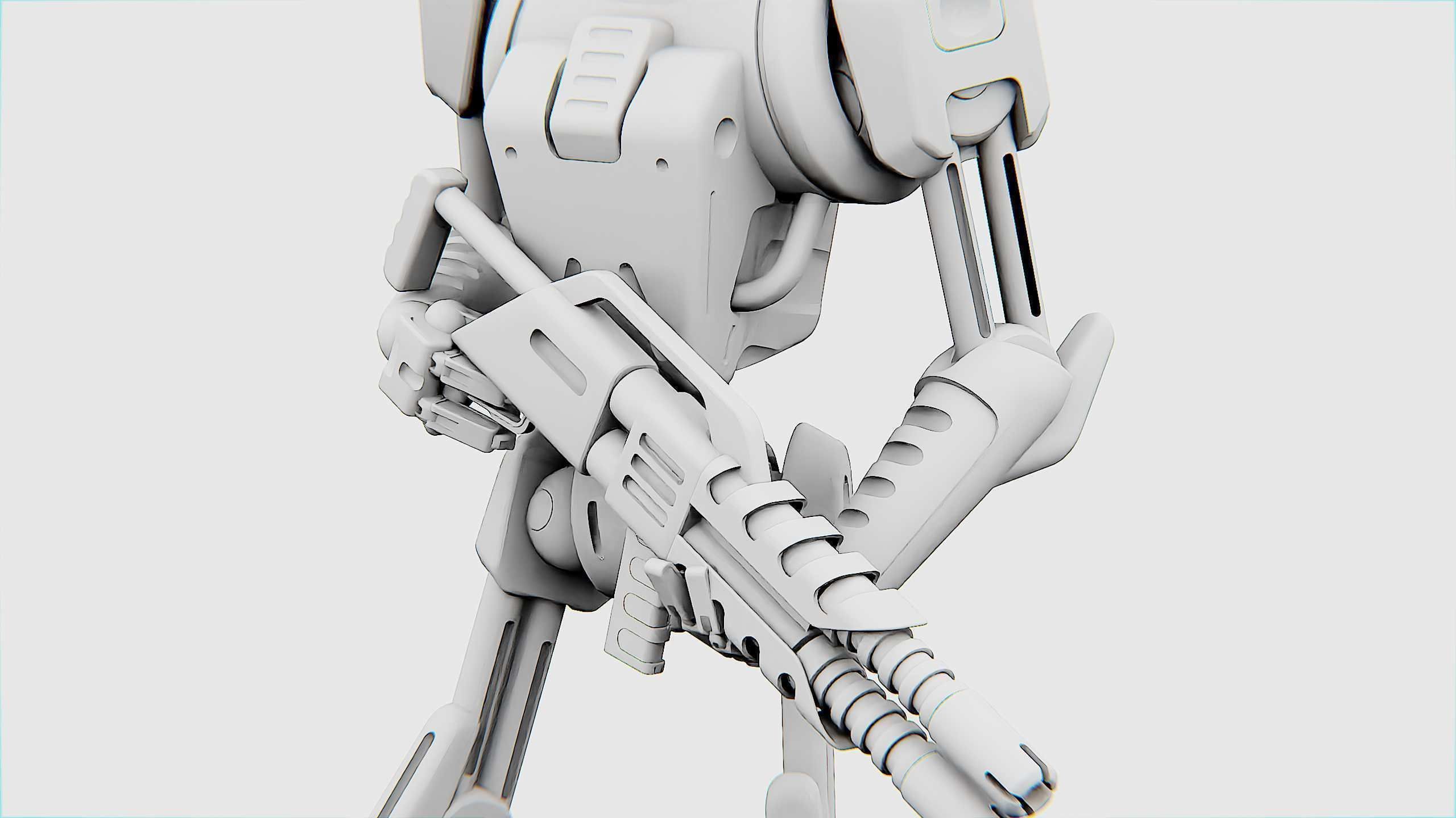 BATTLE DROID KA-20  Rigged for Unreal Engine - Unity - MIXAMO 3D model_35