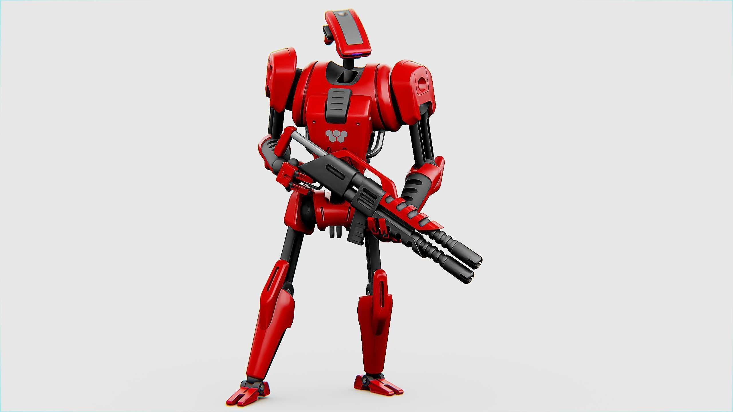BATTLE DROID KA-20  Rigged for Unreal Engine - Unity - MIXAMO 3D model_4