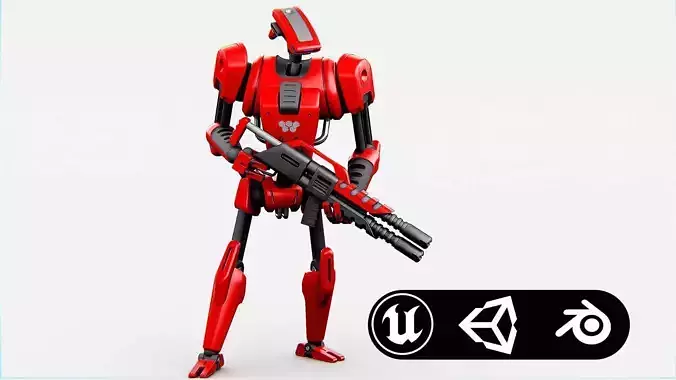 BATTLE DROID KA-20  Rigged for Unreal Engine - Unity - MIXAMO 3D model
