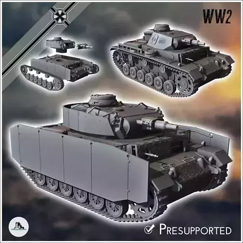 Panzer III Ausf N - miniatures tabletop scenery 3D print model