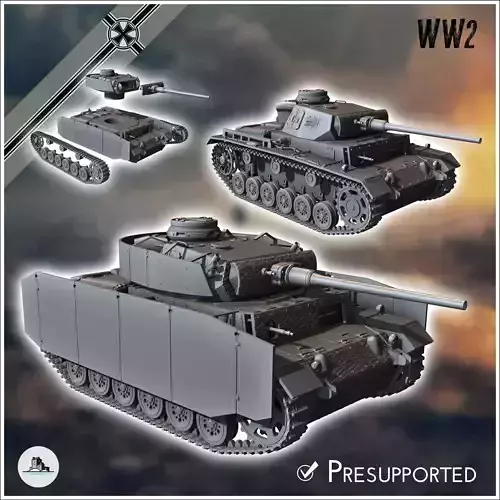 Panzer III Ausf M - miniatures tabletop scenery 3D print model
