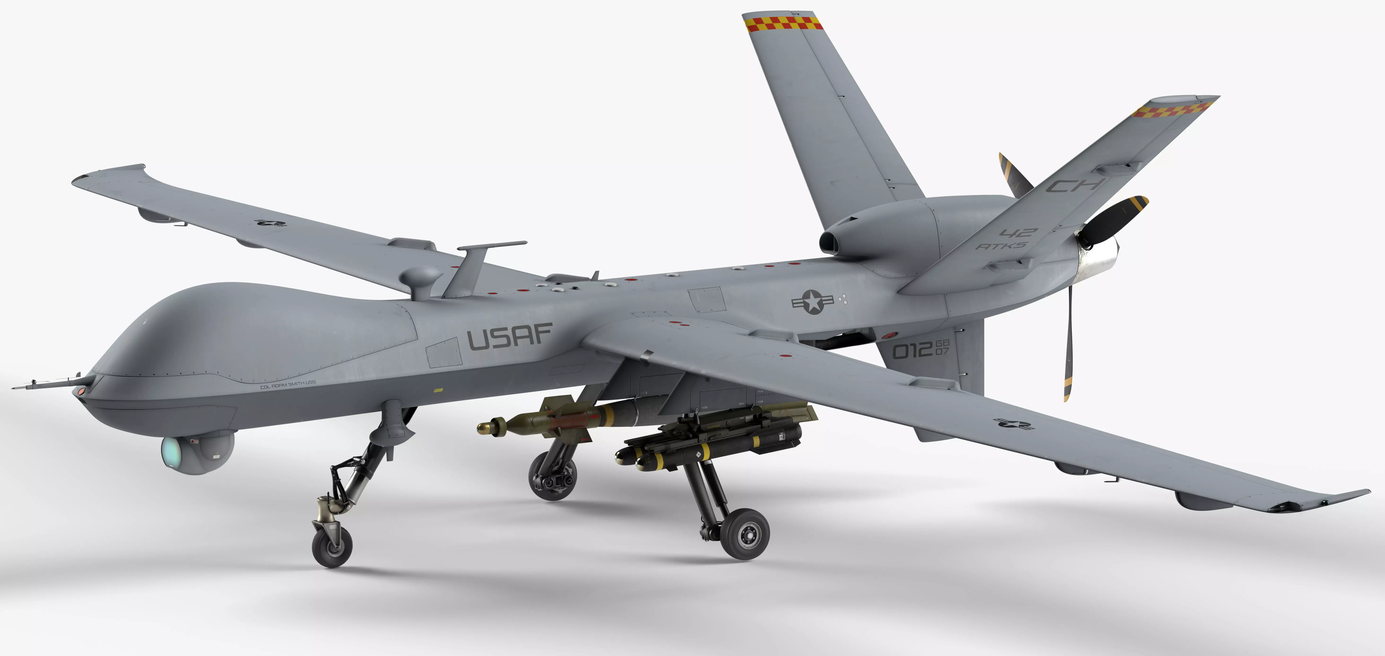 General Atomics MQ-9 Reaper 8K Drone 3D model_0