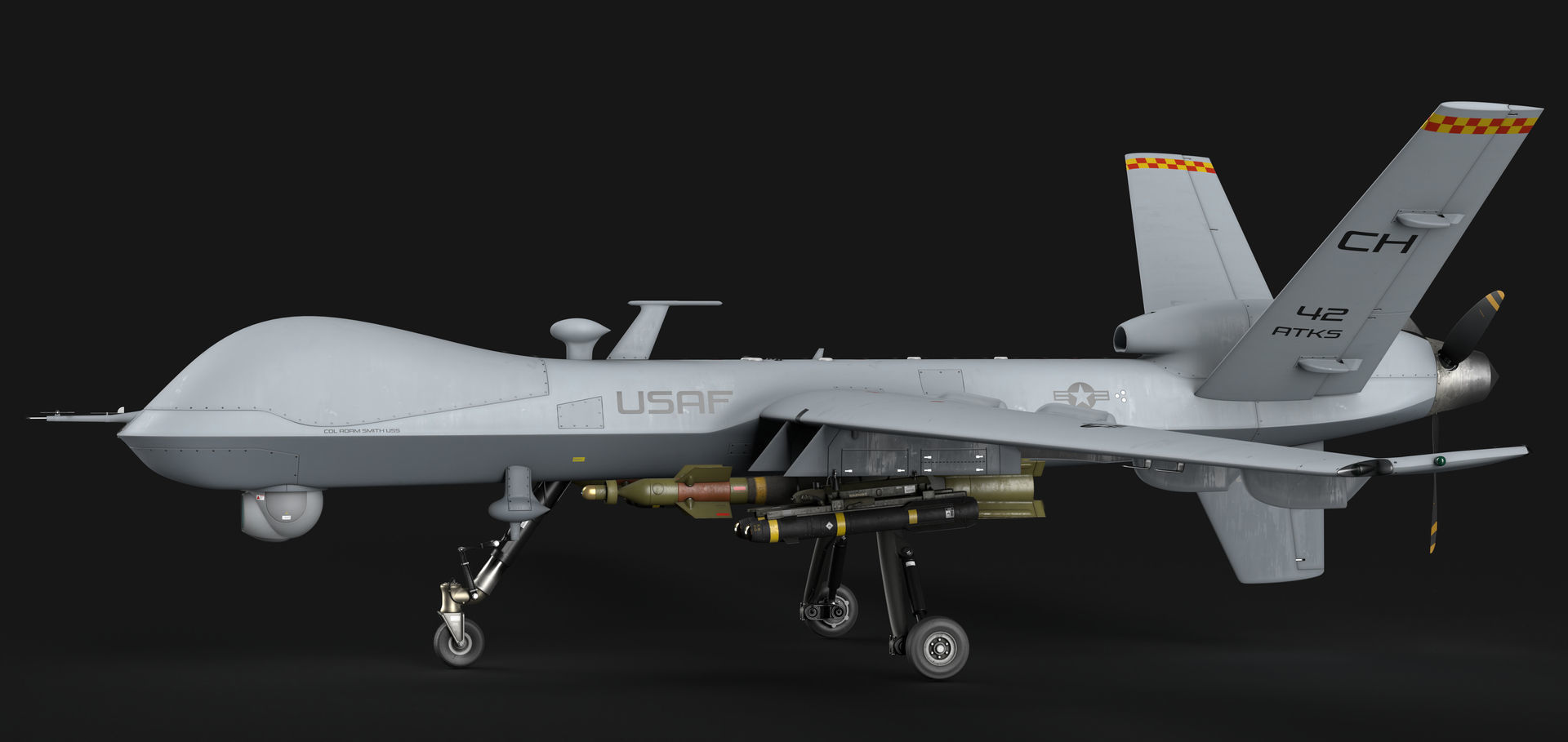 General Atomics MQ-9 Reaper 8K Drone 3D model_38
