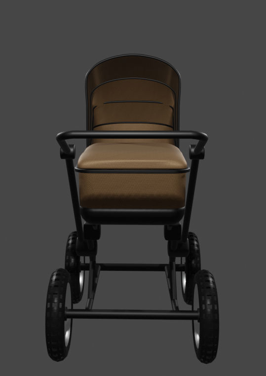 Baby carriage 3D model_4
