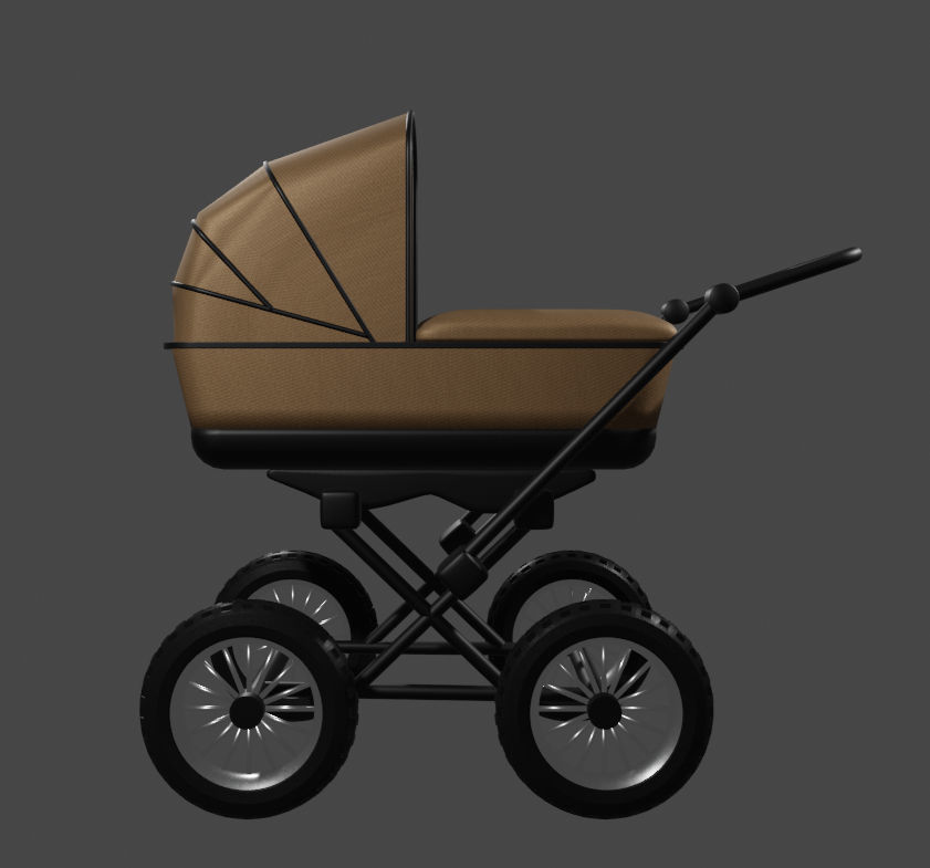 Baby carriage 3D model_1