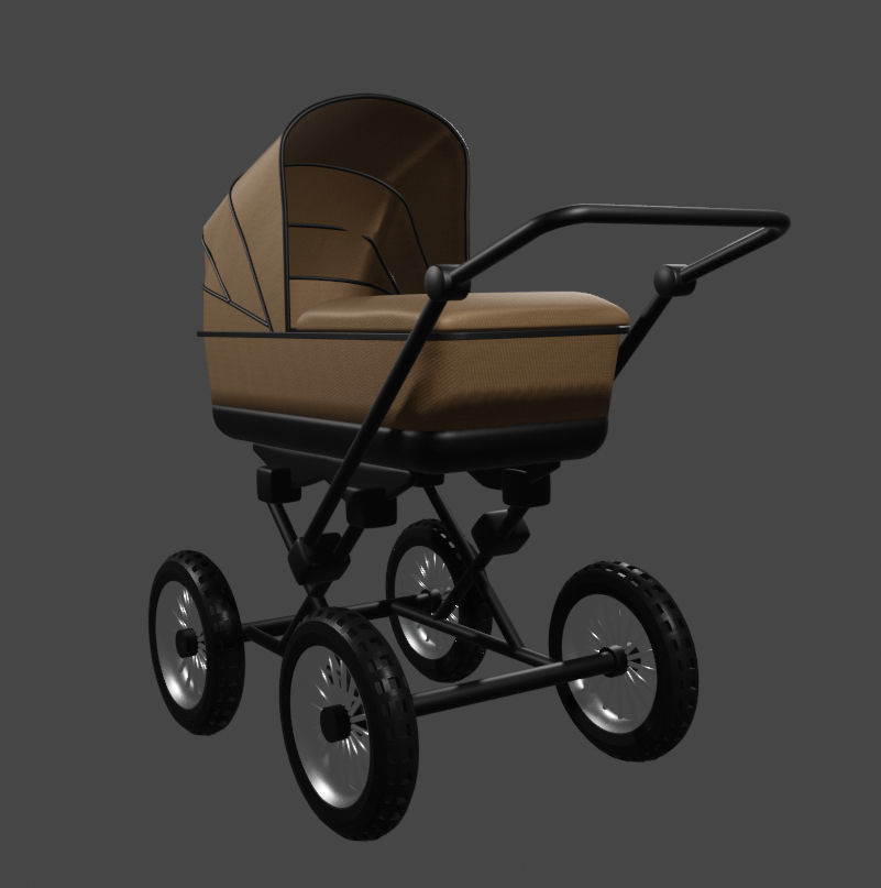 Baby carriage 3D model_3