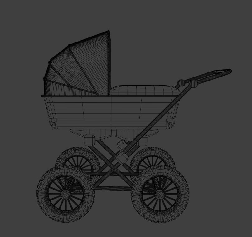Baby carriage 3D model_6