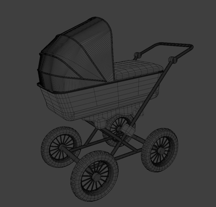 Baby carriage 3D model_7