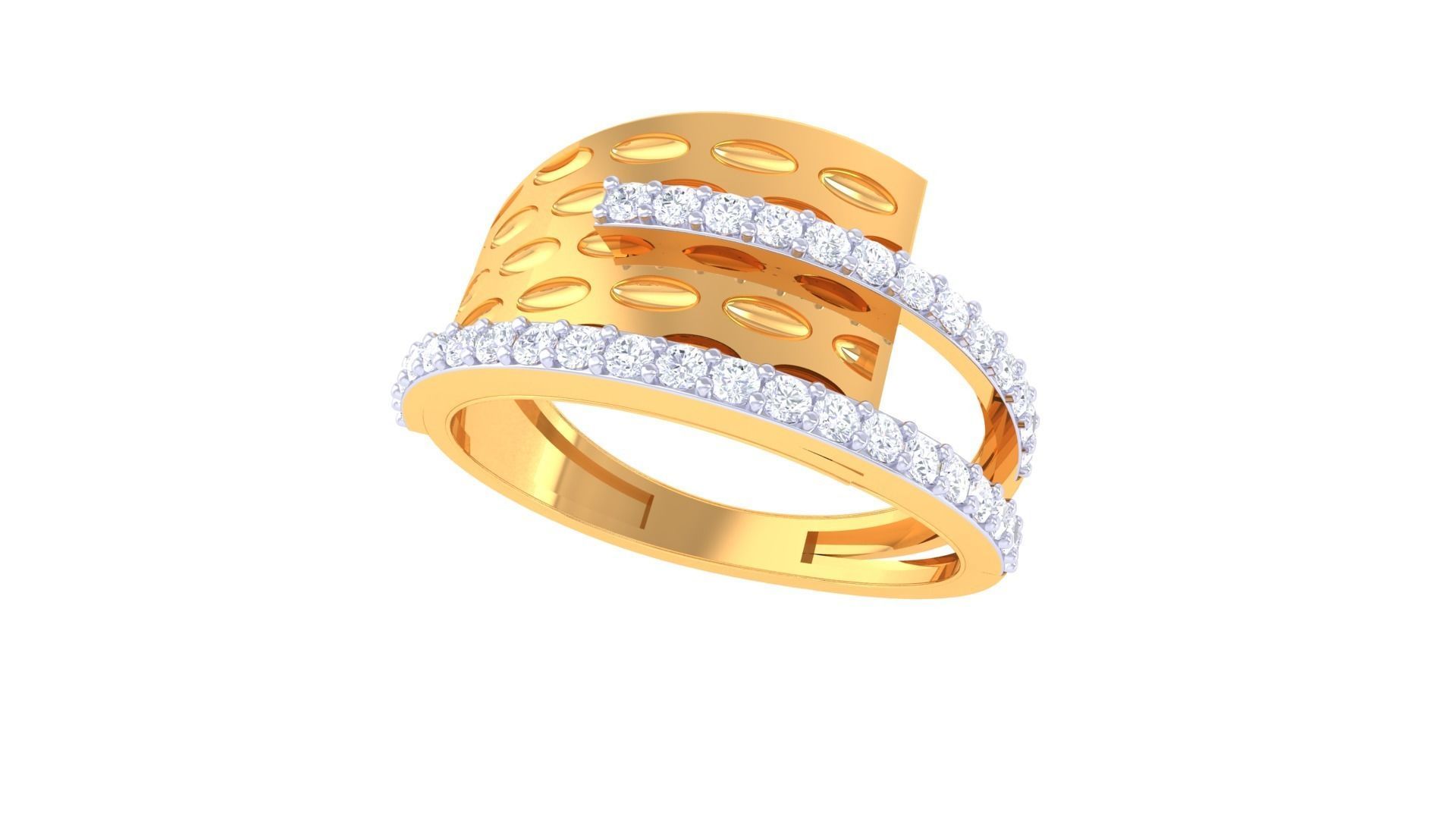 Ladies diamond ring 3D print model_2