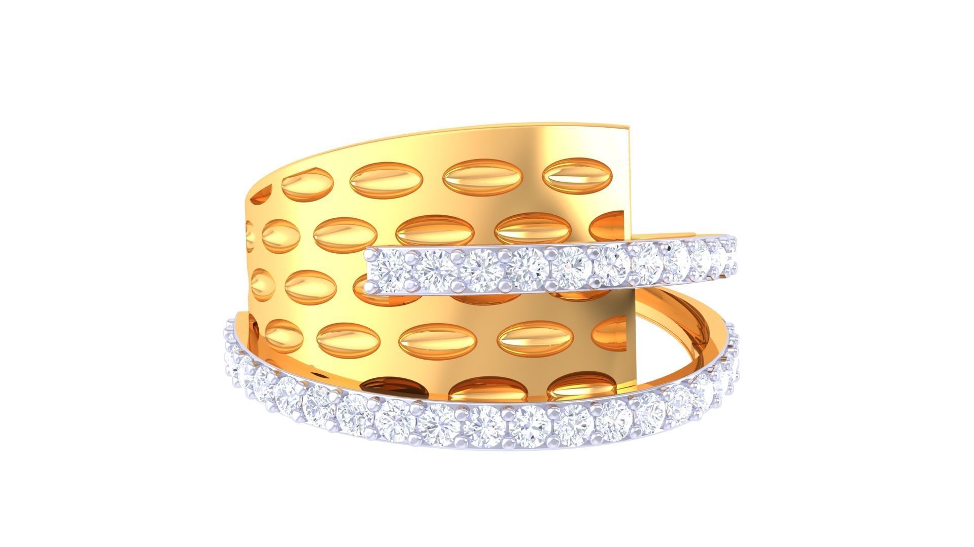 Ladies diamond ring 3D print model_3