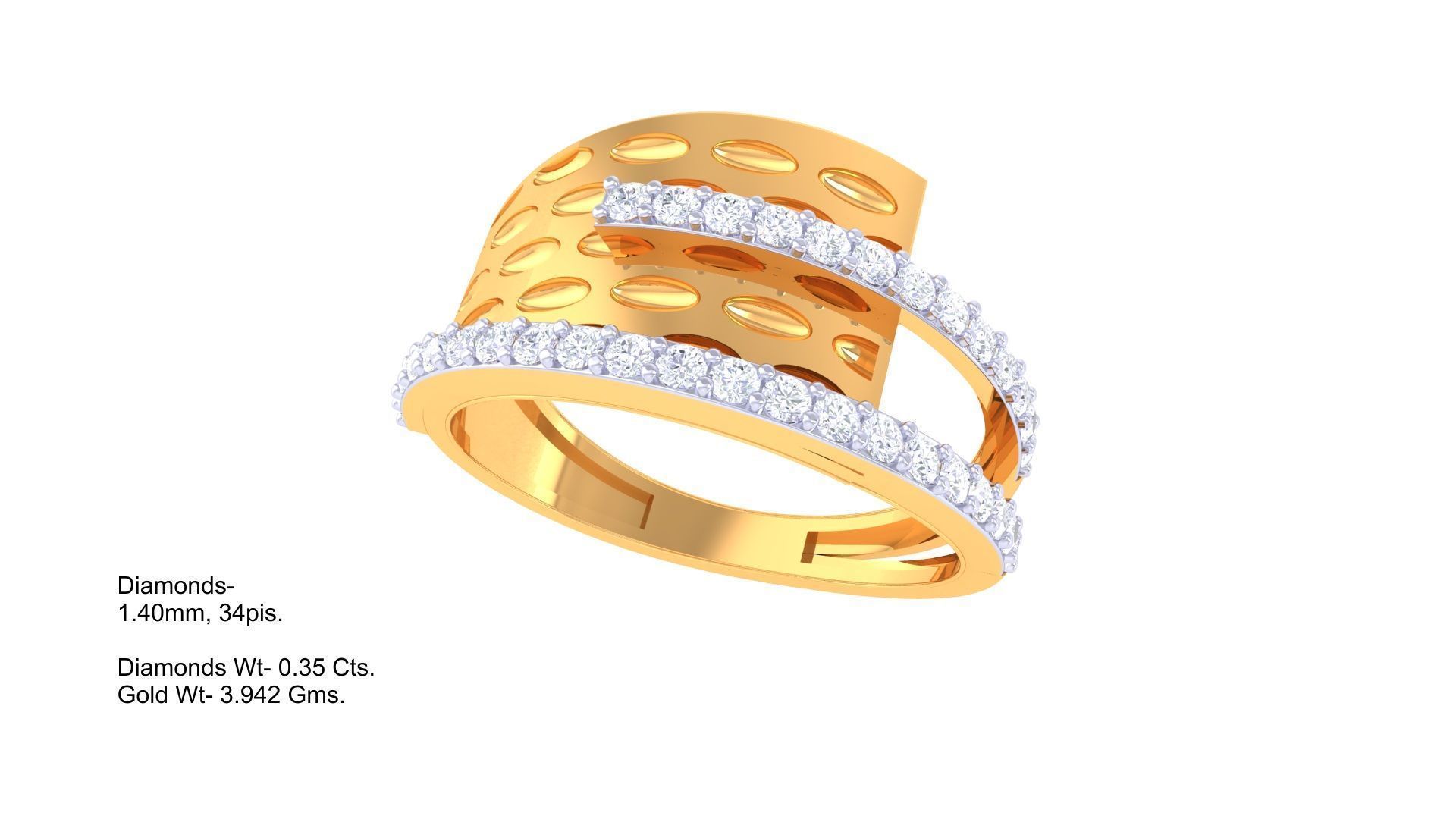 Ladies diamond ring 3D print model_1
