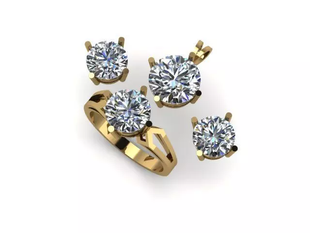 moissanite daimond pandent set 3D print model