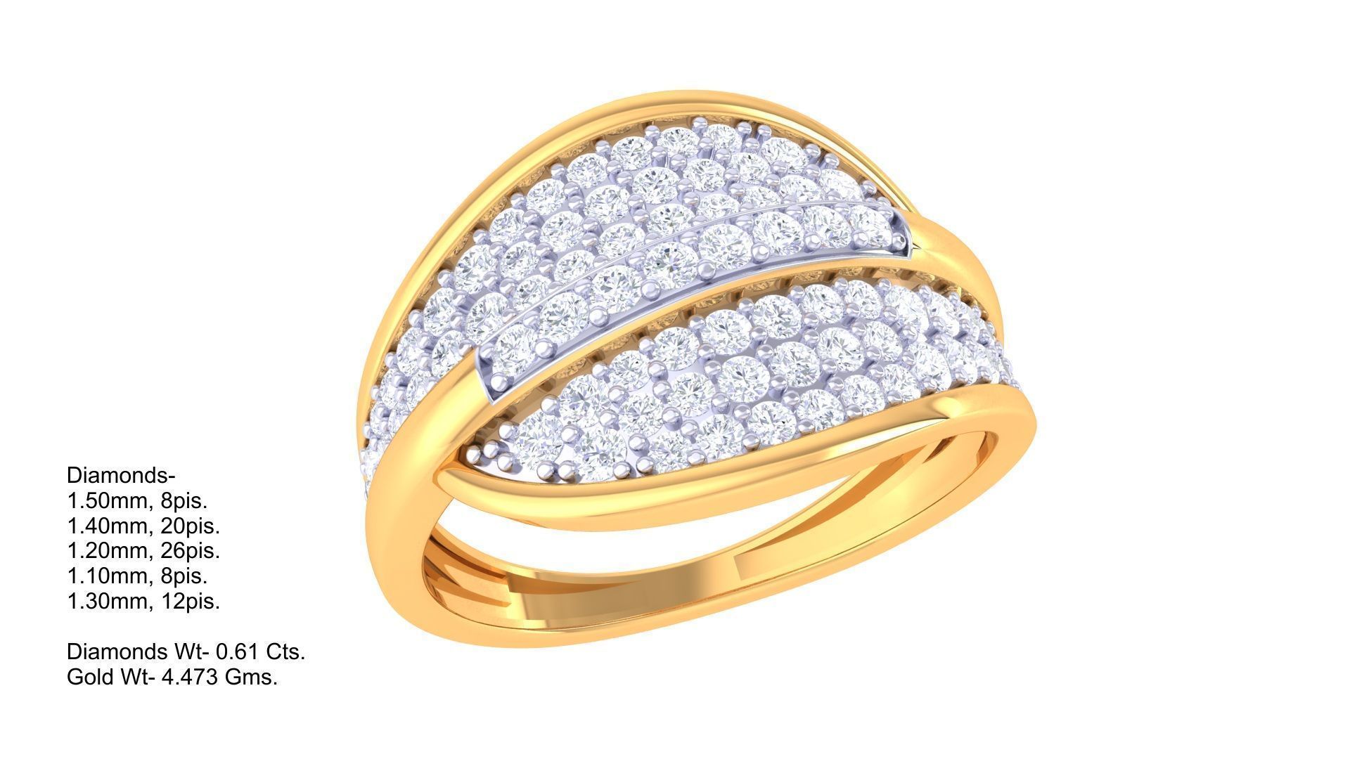 Ladies diamond ring 3D print model_1