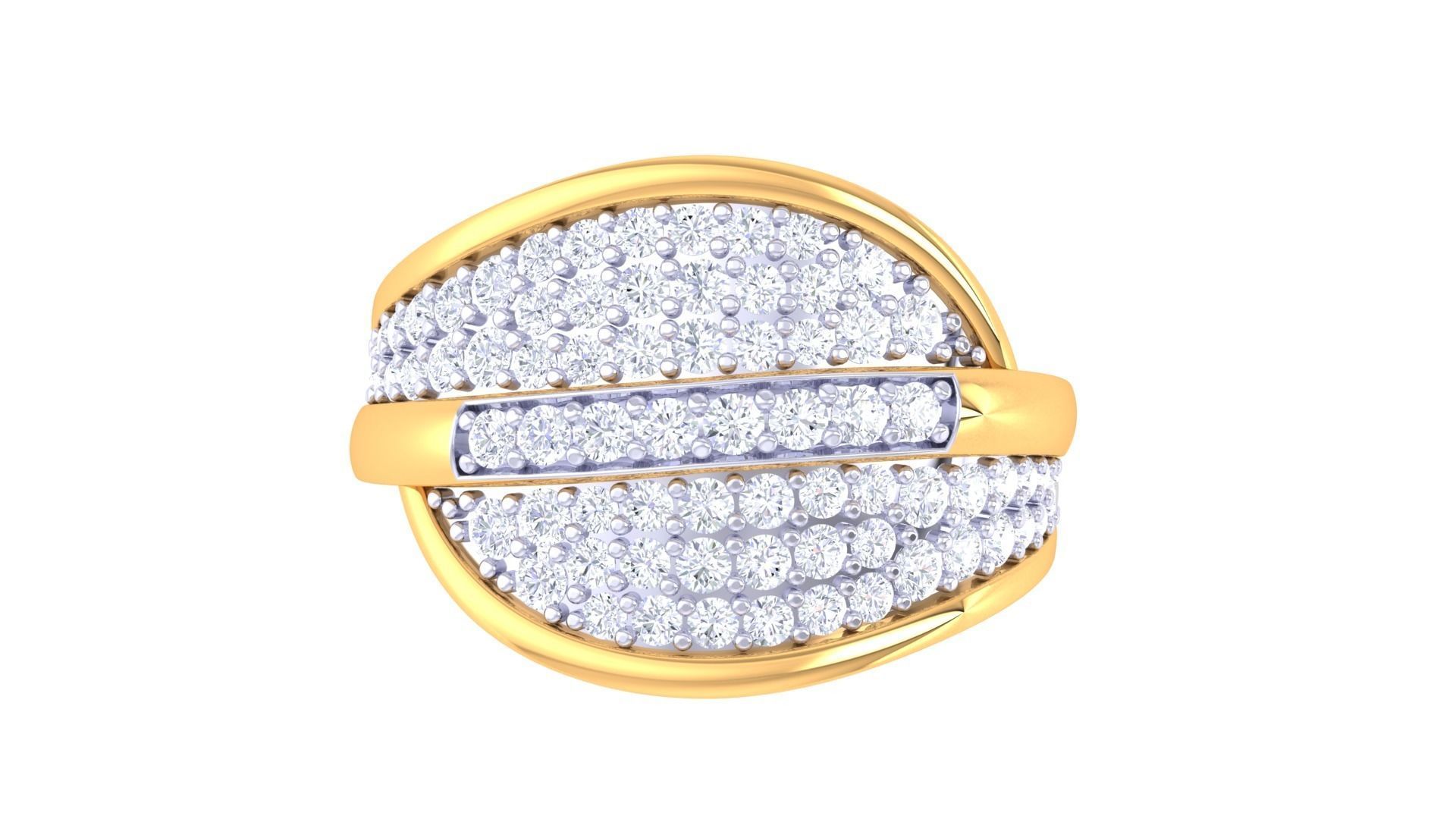 Ladies diamond ring 3D print model_3