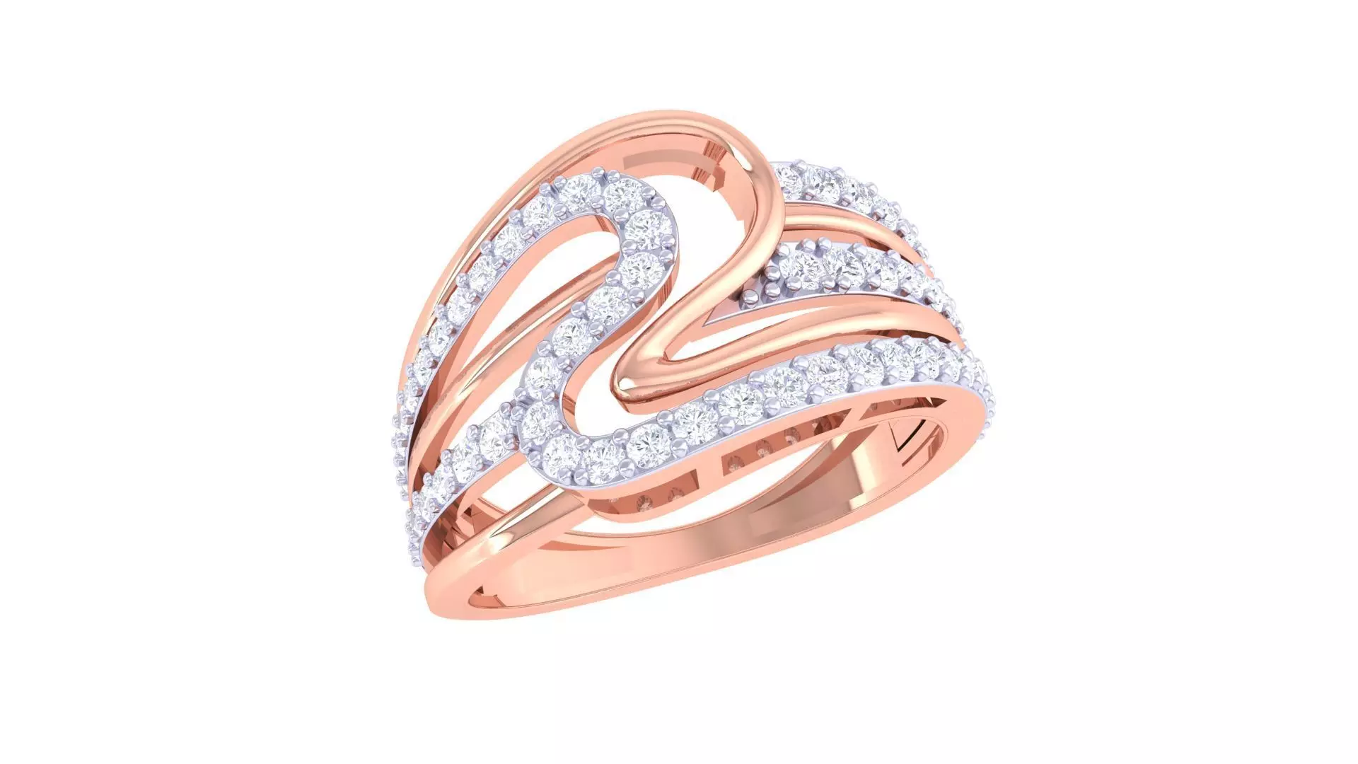 Ladies diamond ring 3D print model_0