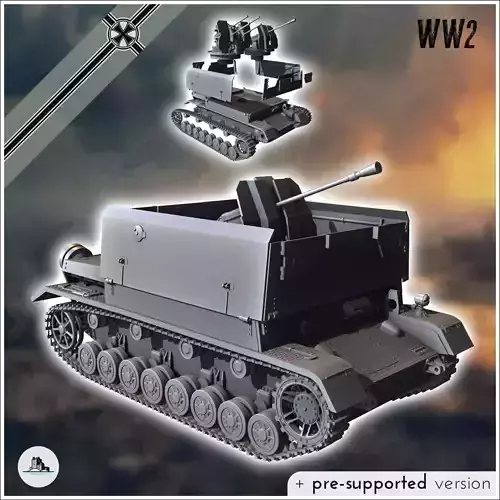 Flakpanzer IV Mobelwagen - miniatures tabletop scenery 3D print model