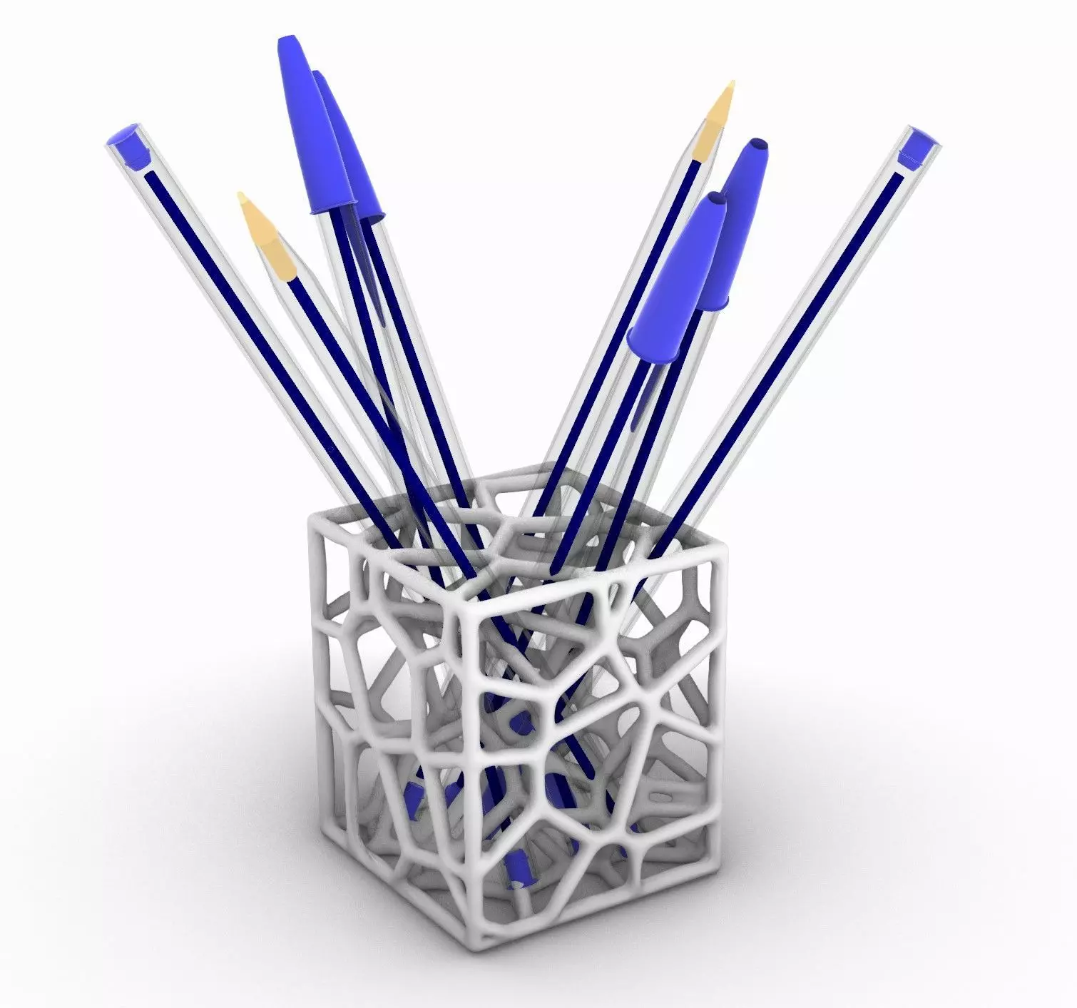 pen holder cube 3D print model_0