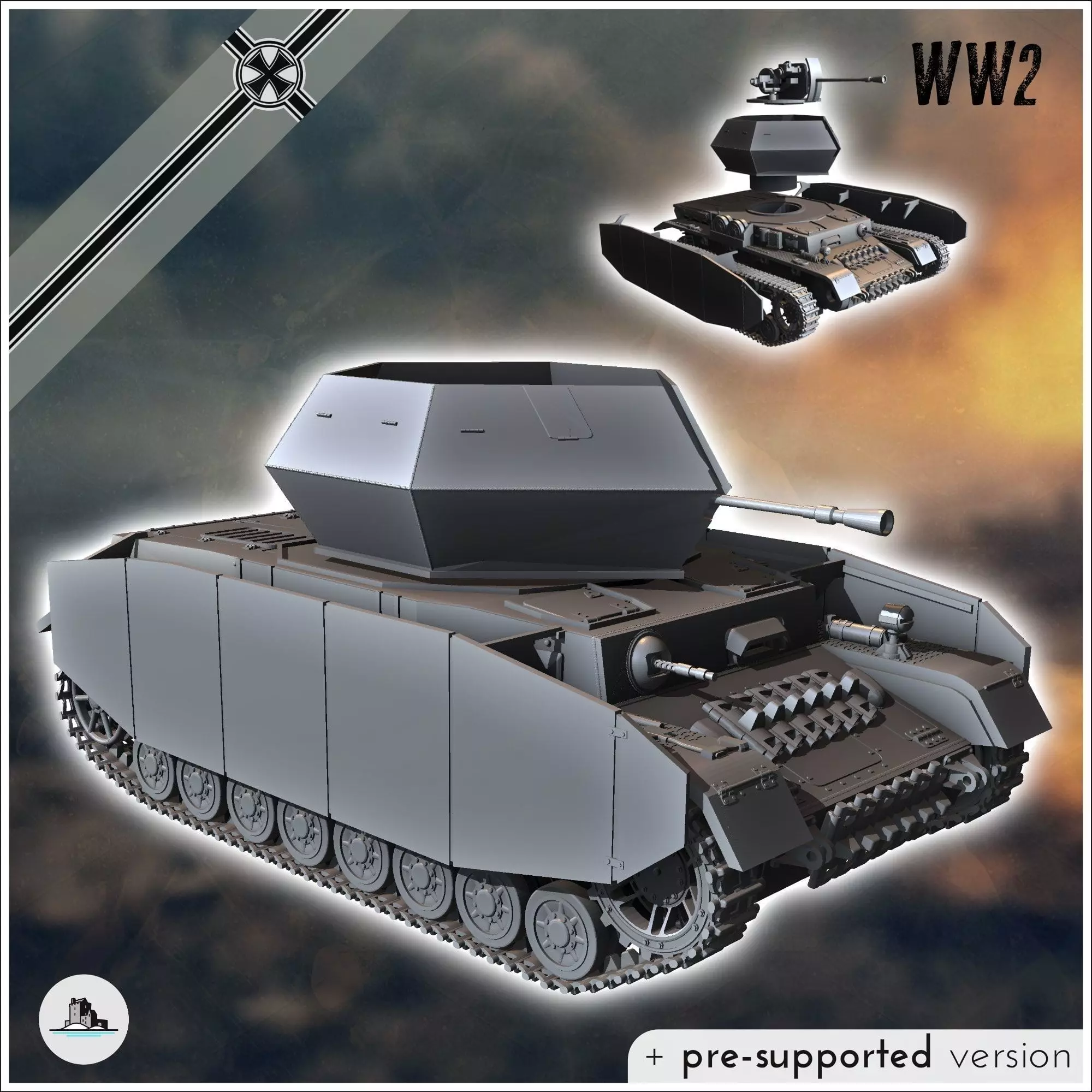 Flakpanzer IV AA Ostwind - miniatures tabletop scenery 3D print model