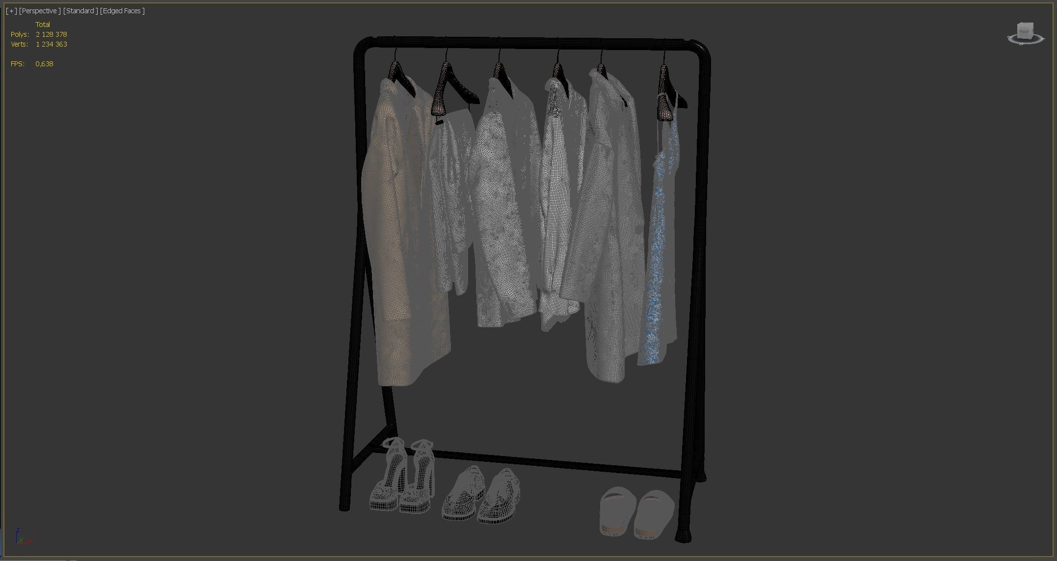 Clothes on the rack Set 02 3D model_10