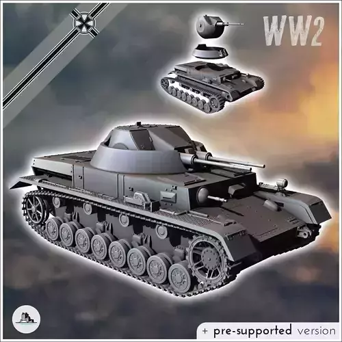Flakpanzer IV AA Kugelblitz - miniatures tabletop scenery 3D print model
