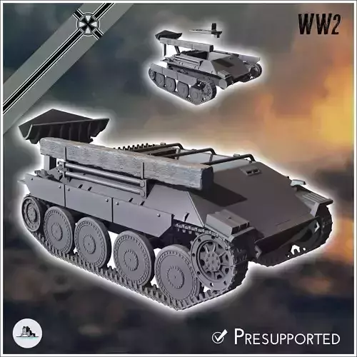 Bergepanzerwagen 38 armoured recovery tank SdKfz 136 - miniature 3D print model